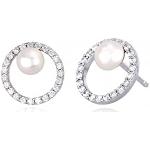 Orecchini in argento con cerchi con perla - Mabina 563225