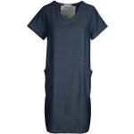 Blaue ORGANICATION Bio Midi Nachhaltige V-Ausschnitt Midikleider & knielange Kleider aus Denim für Damen Größe S 