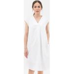 Weiße Kurzärmelige ORGANICATION Bio Mini Nachhaltige V-Ausschnitt Minikleider & kurze Kleider aus Leinen für Damen Größe S 