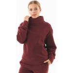 Bordeauxrote Oversize Langärmelige ORGANICATION Bio Nachhaltige Rollkragen Damensweatshirts aus Baumwolle Größe M 