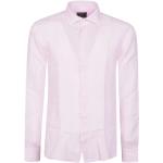Pinke Langärmelige ORIAN Herrenlangarmhemden aus Leinen Größe 3 XL 