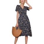 Reduzierte Bunte Elegante Maxi V-Ausschnitt Sommerkleider für Damen für den für den Sommer 