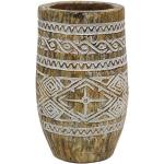Beige Rustikale 20 cm Oriental Galerie Vasen & Blumenvasen 20 cm aus Holz 