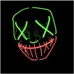 Original Cup The Purge® LED-Maske | Nightmare Grün und Rot | Starrer Kunststoff | 3 Blinkmodi | LED-Maske | Cosplay | Halloween | Neon | 100% Horror | 100% Fun