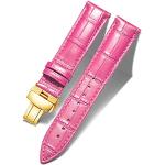 Nickelfreie Pinke Wasserdichte Uhrenarmbänder mit Insekten-Motiv Glänzende aus Kalbsleder für Herren 