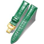 Nickelfreie Grüne Wasserdichte Uhrenarmbänder mit Insekten-Motiv Glänzende aus Kalbsleder für Herren 