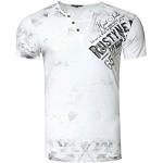 Weiße Vintage R-Neal T-Shirts aus Denim für Herren Größe 3 XL für Partys für den für den Herbst 