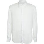 Reduzierte Weiße Vintage Langärmelige Herrenlangarmhemden aus Leinen Größe M 