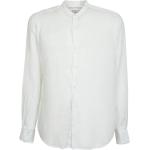Reduzierte Weiße Vintage Stehkragen Leinenhemden aus Leinen für Herren Größe XL 