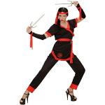 Schwarze Ninja-Kostüme aus Polyester für Damen Größe S 