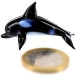 Schwarze Basticks Tierfiguren mit Delfinmotiv aus Glas 