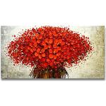 Rote Ölgemälde & Ölbilder aus Acrylglas Querformat 60x120 
