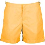 Orange Unifarbene Casual Orlebar Brown Herrenbadehosen mit Reißverschluss enganliegend für den für den Sommer 