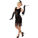 Orlob Kostüm 20er Jahre Kleid Paillettenkleid, schwarz (L/XL)