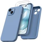 Blaue iPhone 15 Hüllen 2023 mit Bildern aus Silikon mit Schutzfolie 