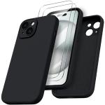 Reduzierte Schwarze iPhone 15 Hüllen 2023 mit Bildern aus Silikon mit Schutzfolie 