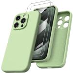 Für iPhone 15 Pro Max Handyhülle aus Krokodillederimitat auf der Rückseite  mit Halterung (grün)