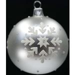 Silberne Moderne Runde Christbaumkugeln & Weihnachtsbaumkugeln aus Glas mundgeblasen 6-teilig 