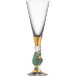 Grüne Skandinavische Orrefors Champagnergläser aus Glas mundgeblasen 