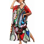 Reduzierte Boho Maxi V-Ausschnitt Sommerkleider durchsichtig für Damen Einheitsgröße für den für den Sommer 