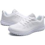 Weiße Pailletten-Sneaker mit Schnürsenkel in Komfortweite aus Pelz atmungsaktiv für Damen Größe 39 für den für den Sommer 