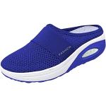 Blaue Elegante Slip-on Sneaker ohne Verschluss aus Leder orthopädisch für Damen Größe 40 für den für den Sommer 