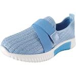 Blaue Pailletten-Sneaker mit Pailletten ohne Verschluss aus Baumwolle atmungsaktiv für Damen Größe 40 für den für den Sommer 