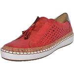 Rote Gepunktete Sneaker mit Strass mit Strass ohne Verschluss in Komfortweite aus Leder atmungsaktiv für Damen Größe 41 