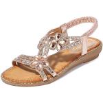 Pinke Orthopädische Schuhe mit Strass in Komfortweite aus Leder orthopädisch für Damen für den für den Sommer 
