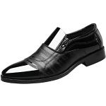Schwarze Business MTB Schuhe mit Klettverschluss aus Leder atmungsaktiv für Herren Größe 45 für den für den Winter 