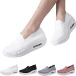 Weiße Slip-on Sneaker ohne Verschluss aus Mesh leicht für Damen Größe 37 