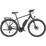 Schwarze 24 kg Ortler Montana Diamantrahmen E-Bikes mit Federgabel für Damen mit Scheibenbremse mit Mittelmotor 