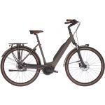 Braune 23,5 kg Ortler Wave Rahmen 500 Wh 8 Gang E-Bikes mit Federgabel für Damen mit Scheibenbremse mit Mittelmotor 