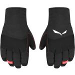 Schwarze Salewa Ortles Strick-Handschuhe aus Leder für Damen Größe XS 