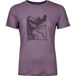 Auberginefarbene Ortovox T-Shirts aus Polyamid für Damen Größe M 