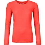 Korallenrote Langärmelige Ortovox T-Shirts für Damen Größe M 