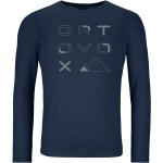 Blaue Langärmelige Ortovox Print-Shirts für Herren Größe XL für den für den Winter 