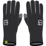 Schwarze Ortovox Rock'n'Wool Touchscreen-Handschuhe für Herren Größe 10 
