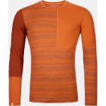 Orange Langärmelige Ortovox Rock'n'Wool Merino-Unterwäsche für Herren Größe L für den für den Winter 