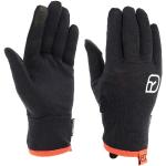 Schwarze Ortovox Rock'n'Wool Touchscreen-Handschuhe aus Wolle für Damen Größe S 