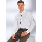 Weiße Bestickte OS TRACHTEN Trachtenhemden mit Knopf aus Baumwolle für Herren Größe M 