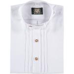 Weiße Elegante Langärmelige OS TRACHTEN Stehkragen Stehkragenhemden mit Knopf für Herren 