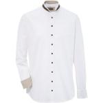 Weiße Langärmelige OS TRACHTEN Stehkragen Stehkragenhemden mit Knopf aus Baumwolle für Herren Größe 3 XL 