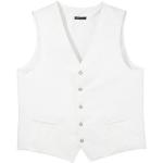 Reduzierte Weiße Unifarbene Elegante OS TRACHTEN V-Ausschnitt Trachtenwesten aus Polyester für Herren Größe 3 XL für den für den Herbst 