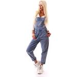 Blaue Jeans-Latzhosen mit Schnalle aus Denim für Damen Größe M 