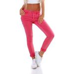 Korallenrote Slim Fit Jeans aus Denim für Damen Größe 3 XL 