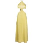 Black Friday Angebote - Goldene Ärmellose Maxi Lange Abendkleider mit Cutwork aus Polyamid für Damen 
