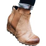 Khakifarbene Vintage High Heel Stiefeletten & High Heel Boots aus Gummi leicht für Damen Größe 43 für den für den Winter 