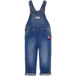 Reduzierte Blaue Bestickte OshKosh Jeans-Latzhosen für Kinder mit Knopf aus Denim Größe 92 