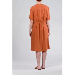 Orange Kurzärmelige OSKA Stehkragen Damenkleider Größe S für den Sommer 